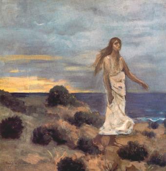 Pierre-Cecile Puvis De Chavannes : Woman By The Sea